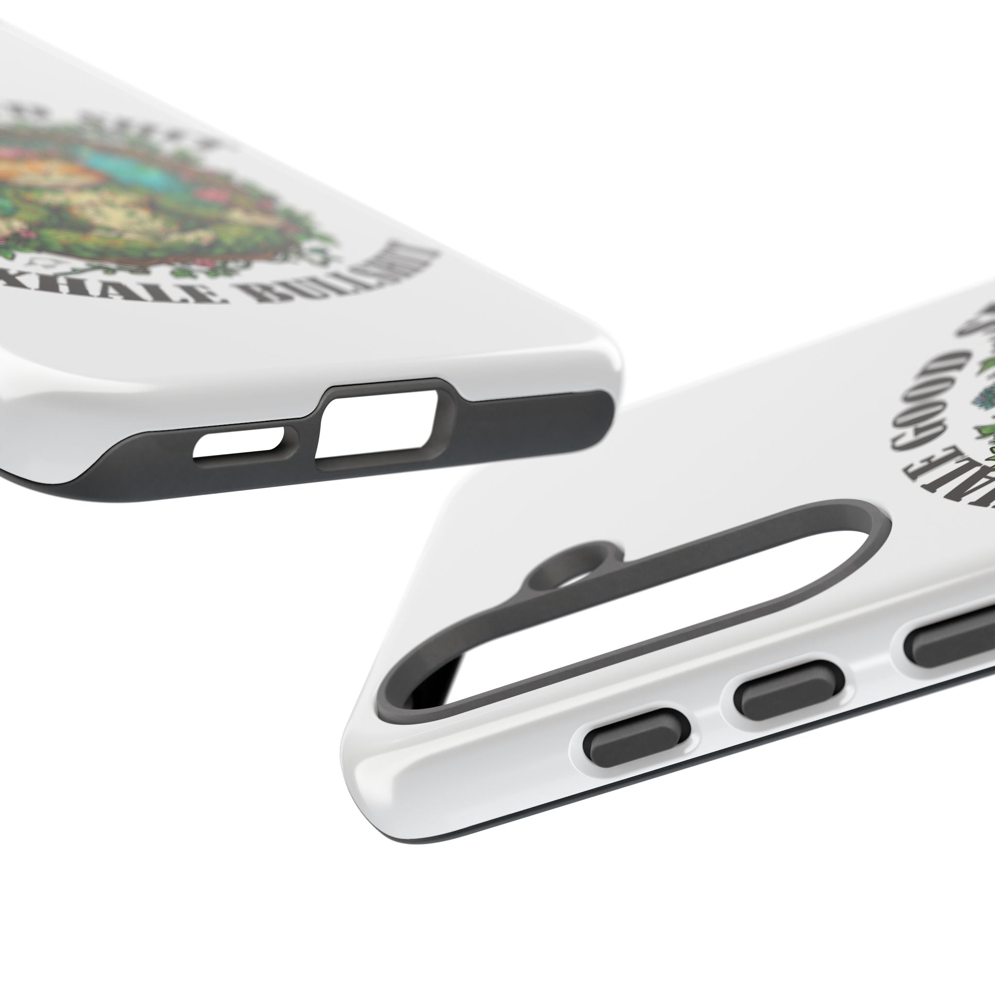 Phone Case - "Inhale Good Shit, Exhale Bullshit" Zen Cat Protective Case