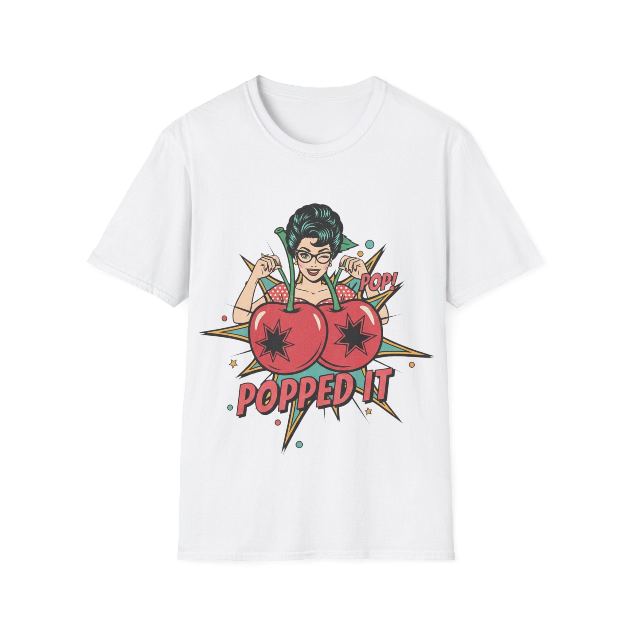 Popped It Graphic T-Shirt — Retro Pinup Cherry Pop Art Tee