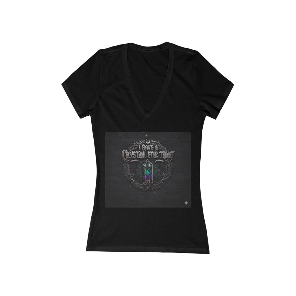 Women's Deep V-Neck Tee — 'Crystal For The Soul' Spiritual Graphic Top