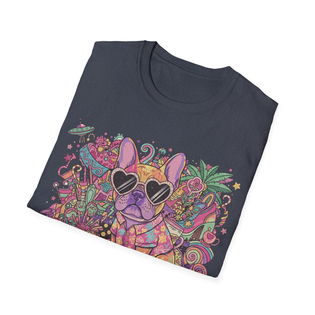 Chill As Fuck French Bulldog T-Shirt — Retro Psychedelic Pet Graphic Tee