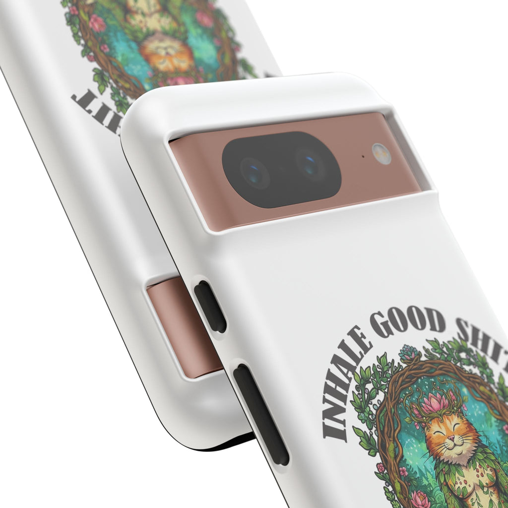 Phone Case - "Inhale Good Shit, Exhale Bullshit" Zen Cat Protective Case