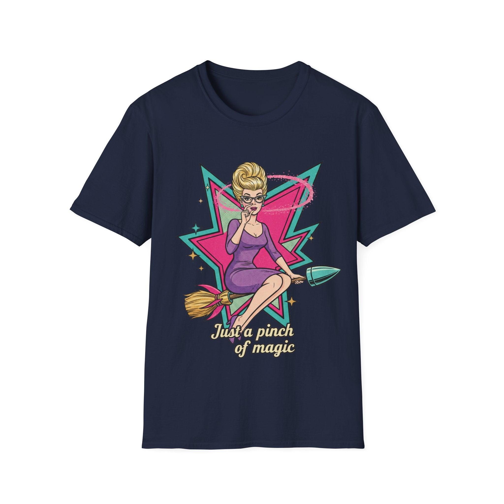 Just a Pinch of Magic T‑Shirt — Retro Witch Pinup Graphic Tee