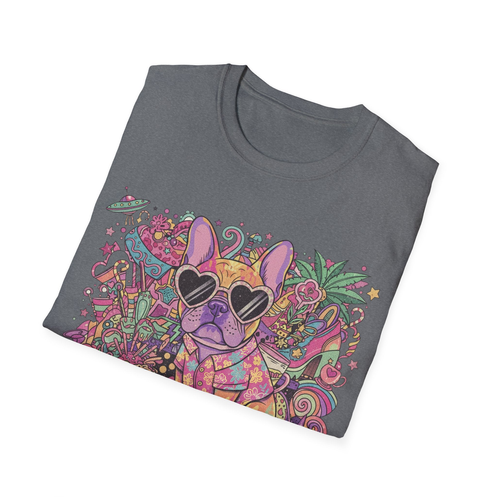 Chill As Fuck French Bulldog T-Shirt — Retro Psychedelic Pet Graphic Tee