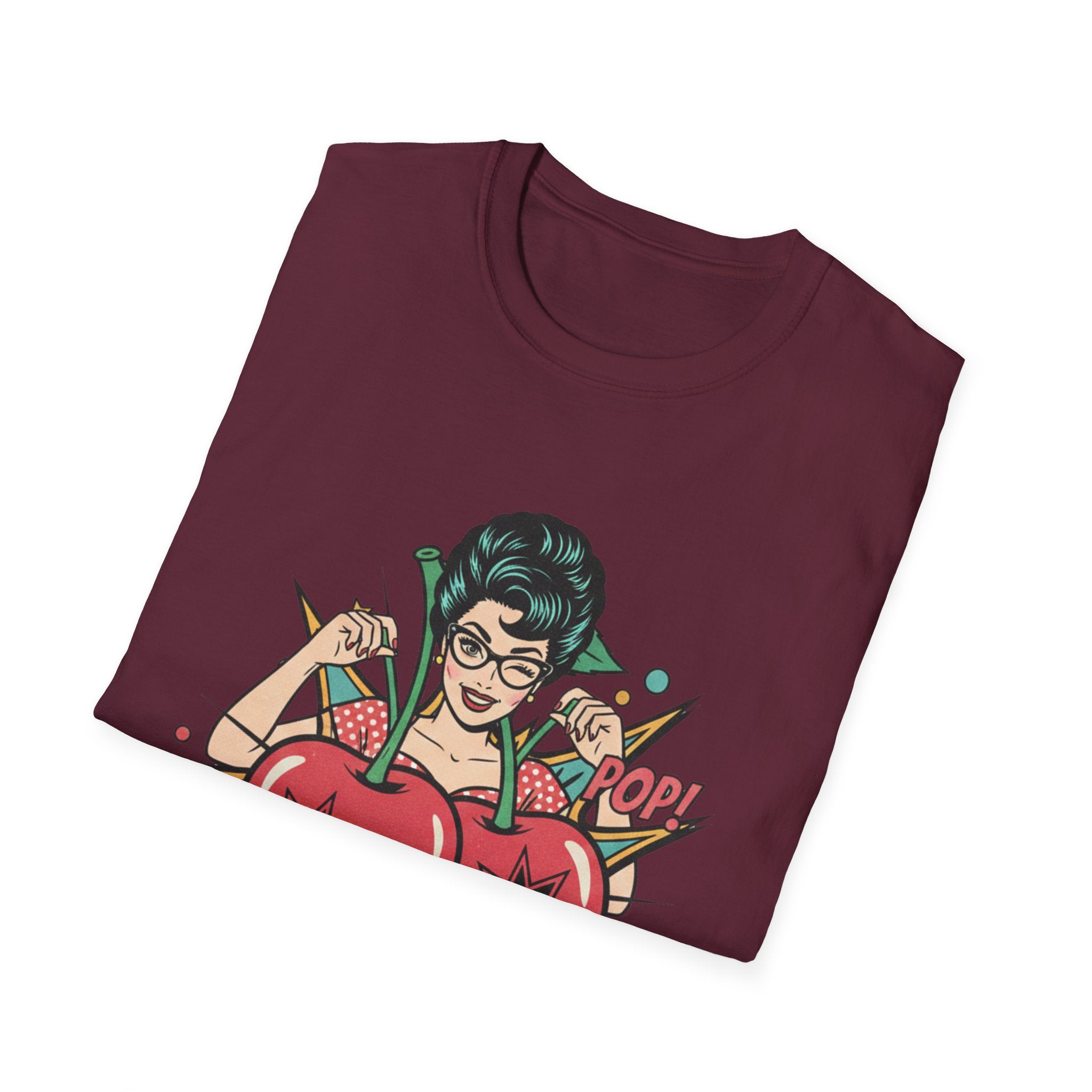 Popped It Graphic T-Shirt — Retro Pinup Cherry Pop Art Tee