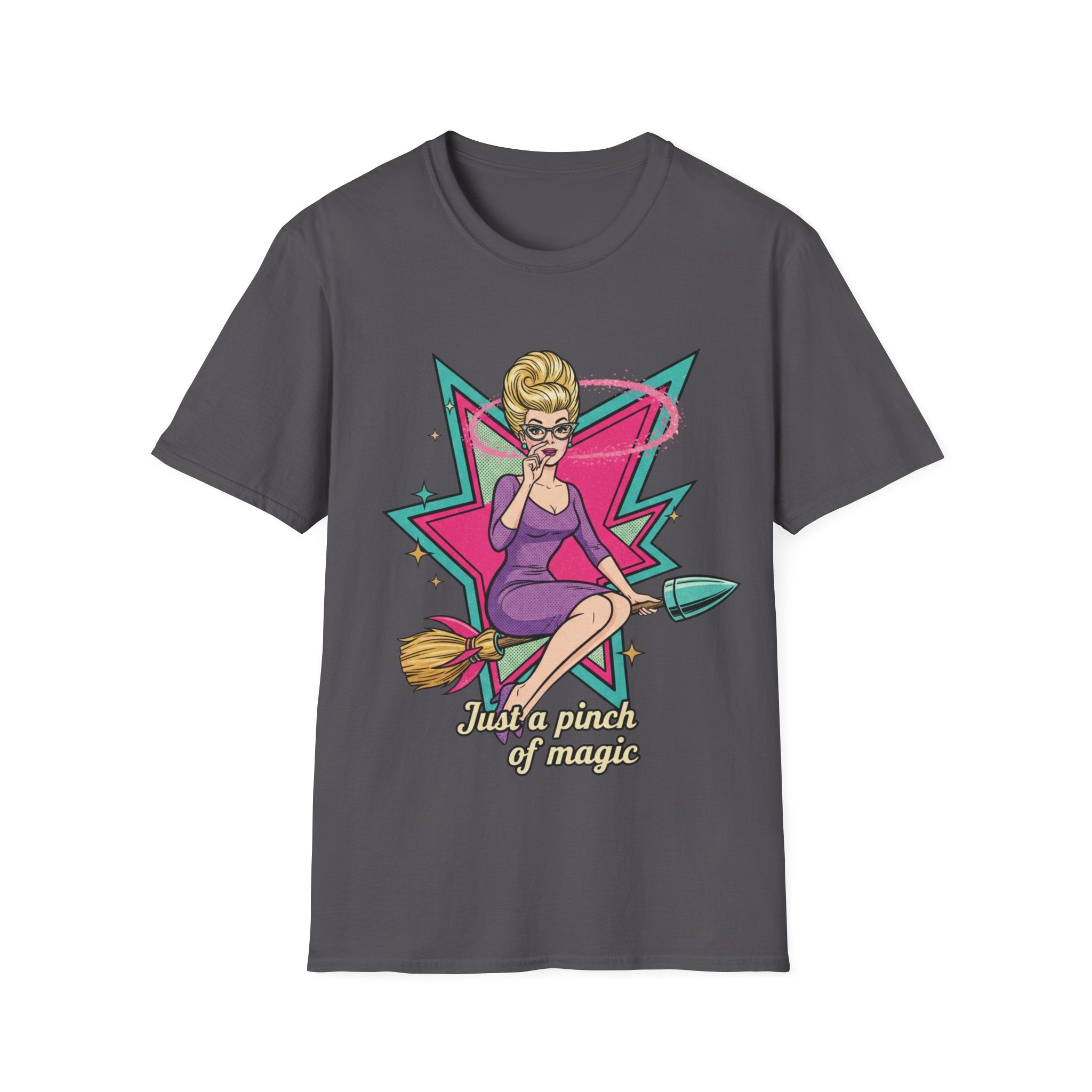 Just a Pinch of Magic T‑Shirt — Retro Witch Pinup Graphic Tee