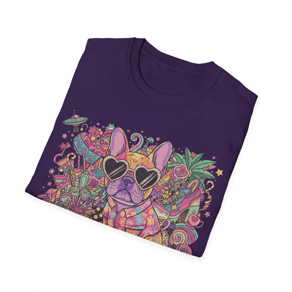 Chill As Fuck French Bulldog T-Shirt — Retro Psychedelic Pet Graphic Tee