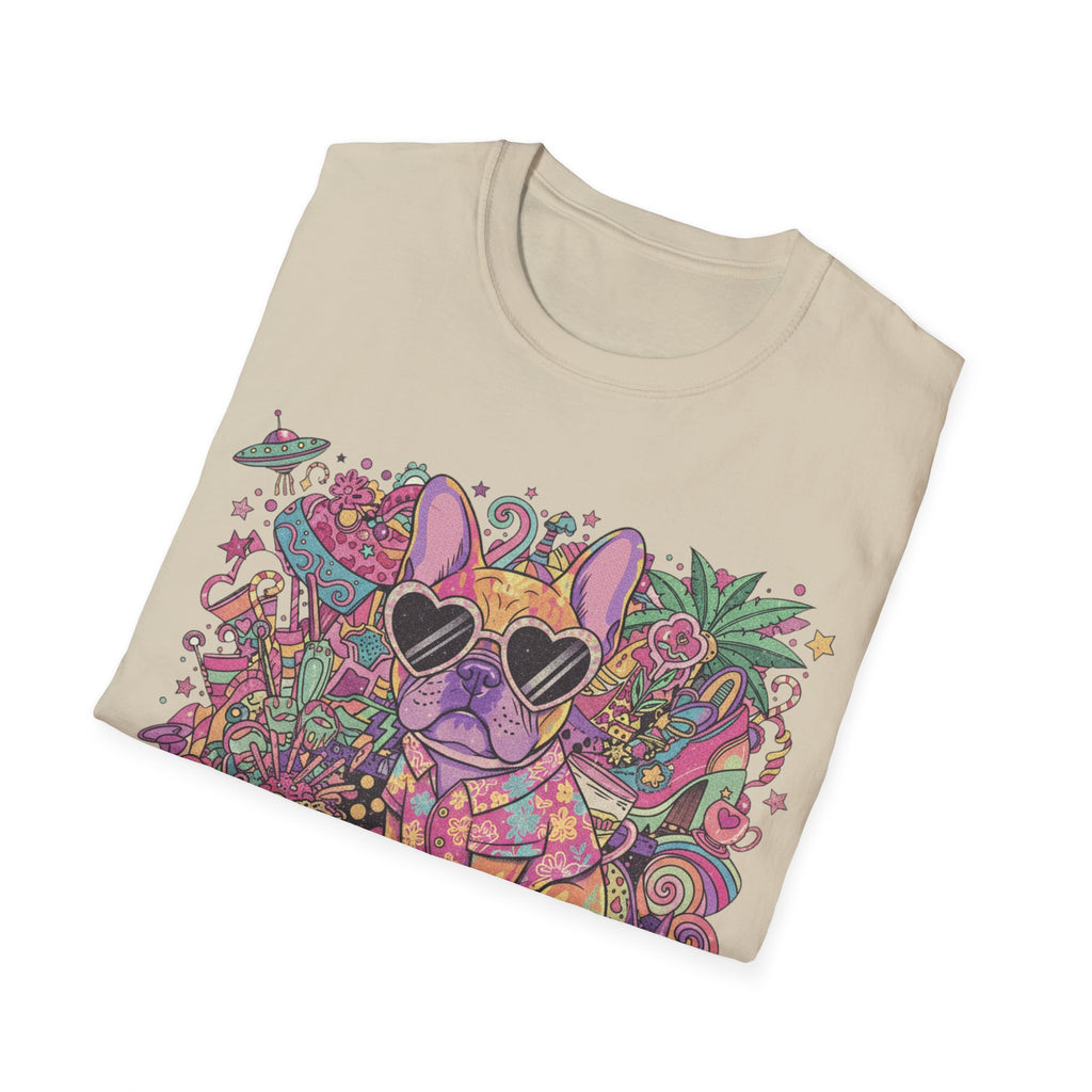 Chill As Fuck French Bulldog T-Shirt — Retro Psychedelic Pet Graphic Tee