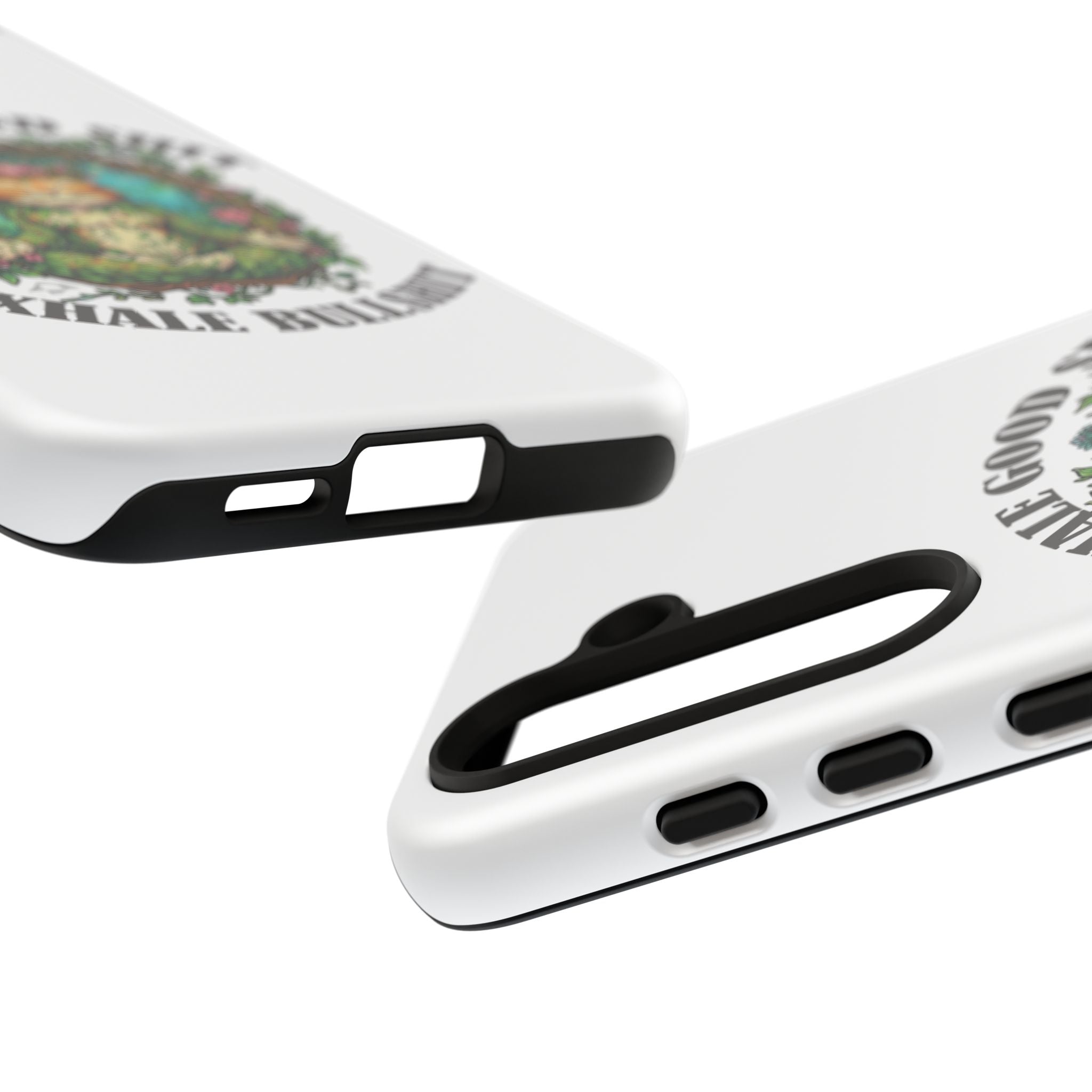Phone Case - "Inhale Good Shit, Exhale Bullshit" Zen Cat Protective Case