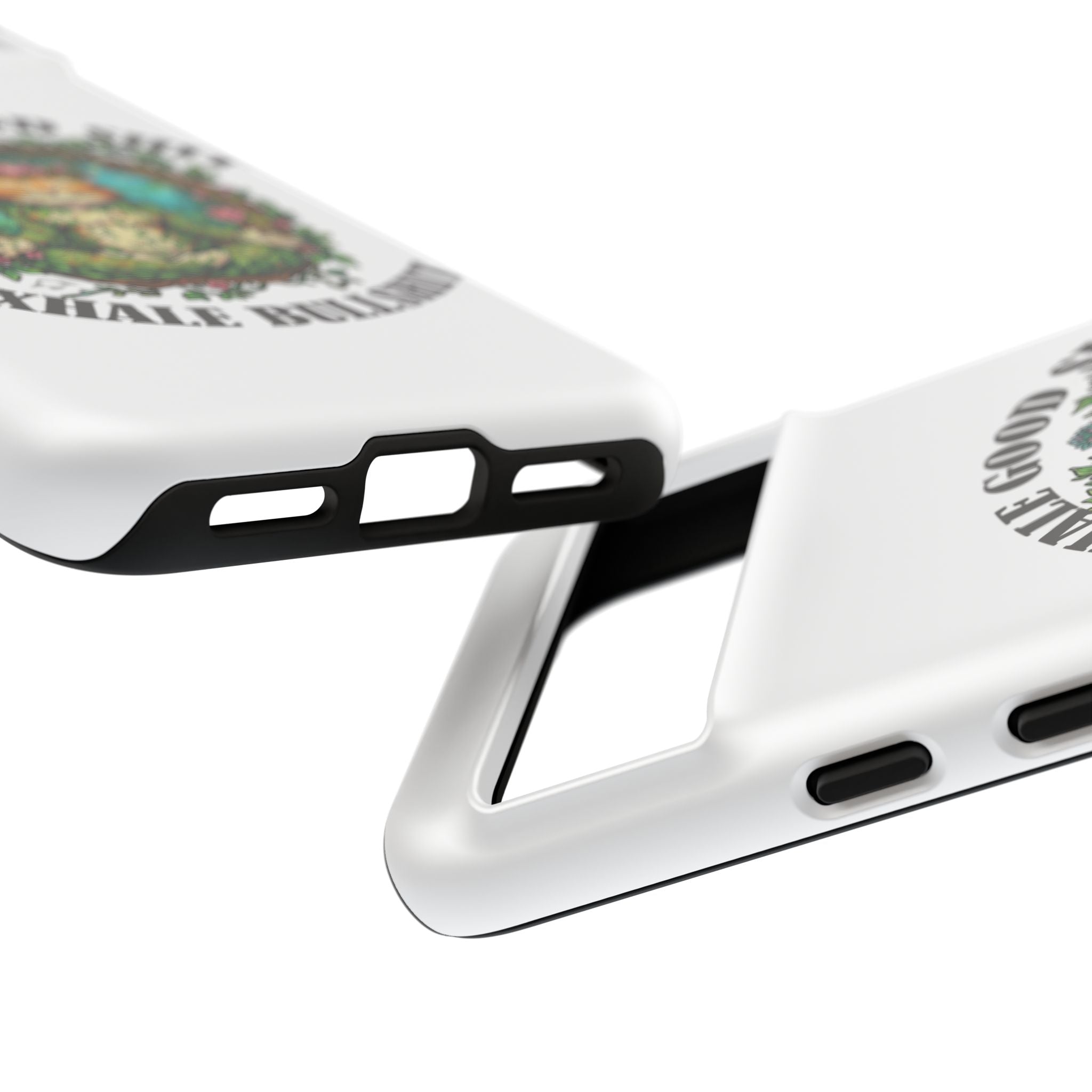 Phone Case - "Inhale Good Shit, Exhale Bullshit" Zen Cat Protective Case