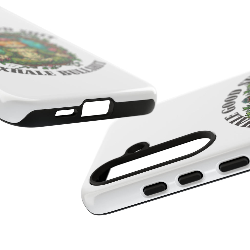 Phone Case - "Inhale Good Shit, Exhale Bullshit" Zen Cat Protective Case