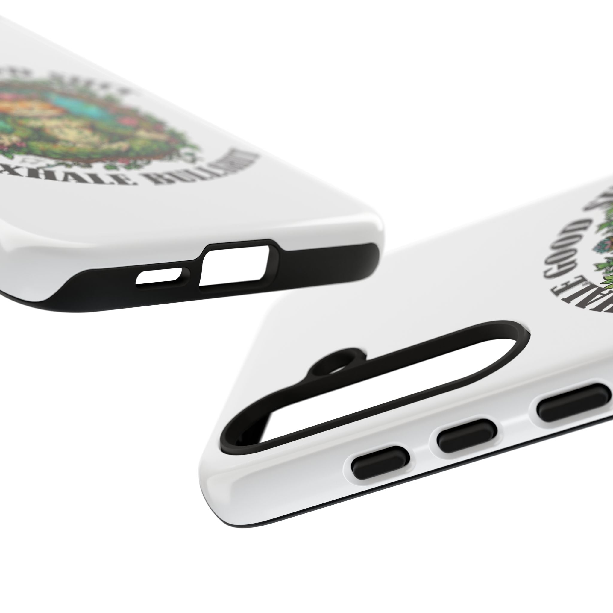 Phone Case - "Inhale Good Shit, Exhale Bullshit" Zen Cat Protective Case