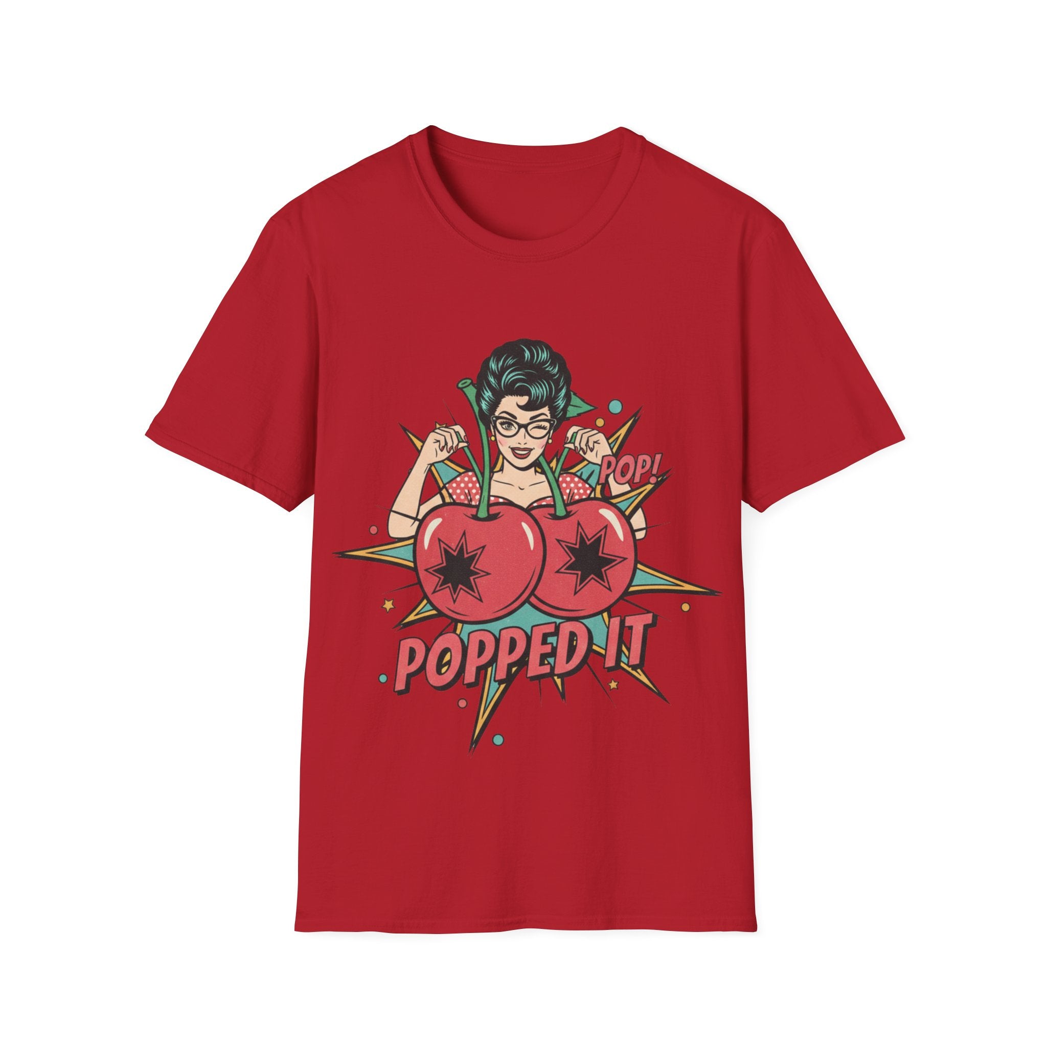 Popped It Graphic T-Shirt — Retro Pinup Cherry Pop Art Tee