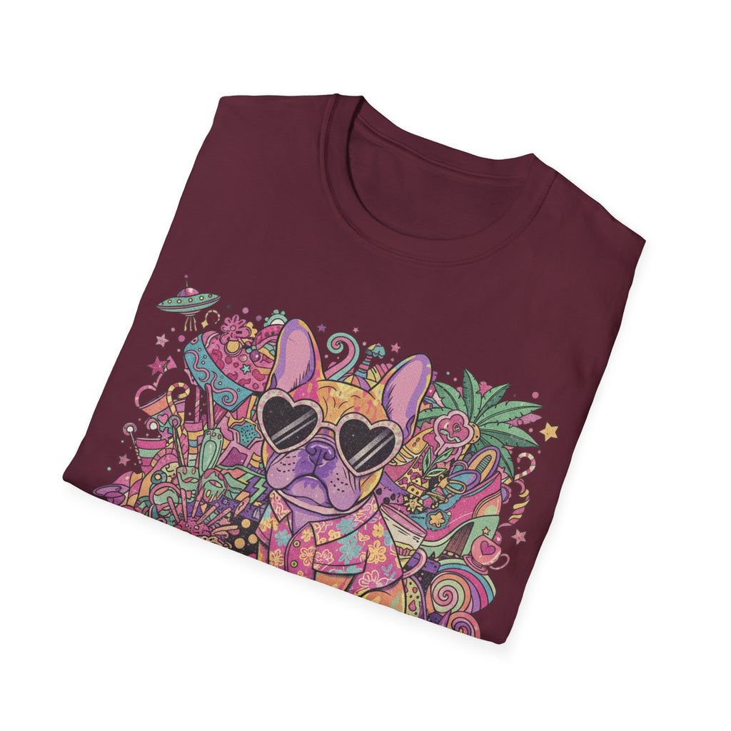 Chill As Fuck French Bulldog T-Shirt — Retro Psychedelic Pet Graphic Tee