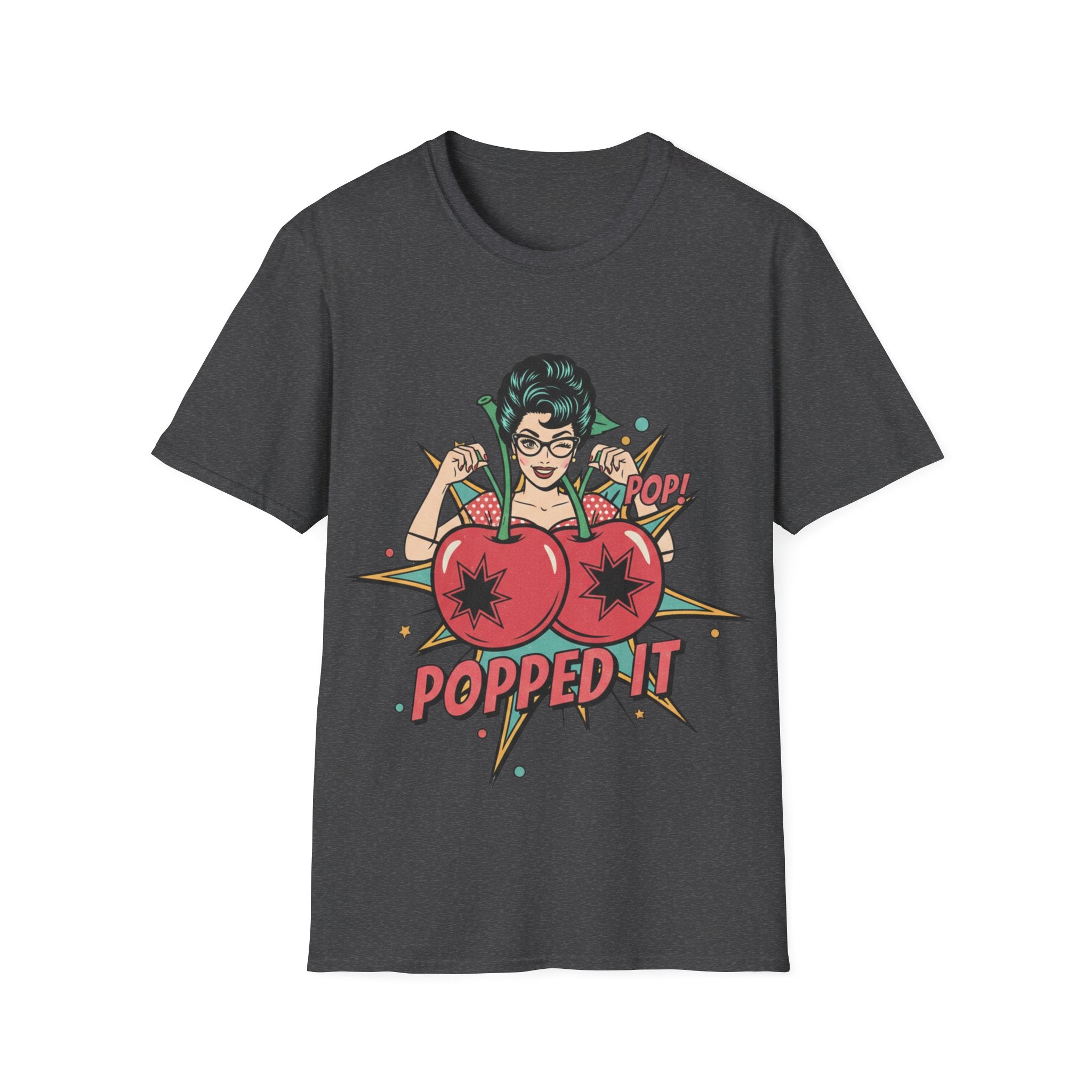 Popped It Graphic T-Shirt — Retro Pinup Cherry Pop Art Tee