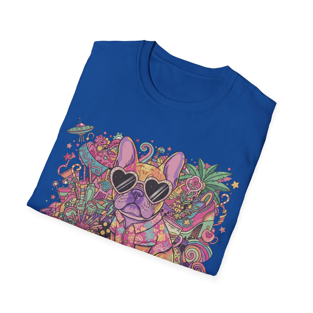 Chill As Fuck French Bulldog T-Shirt — Retro Psychedelic Pet Graphic Tee