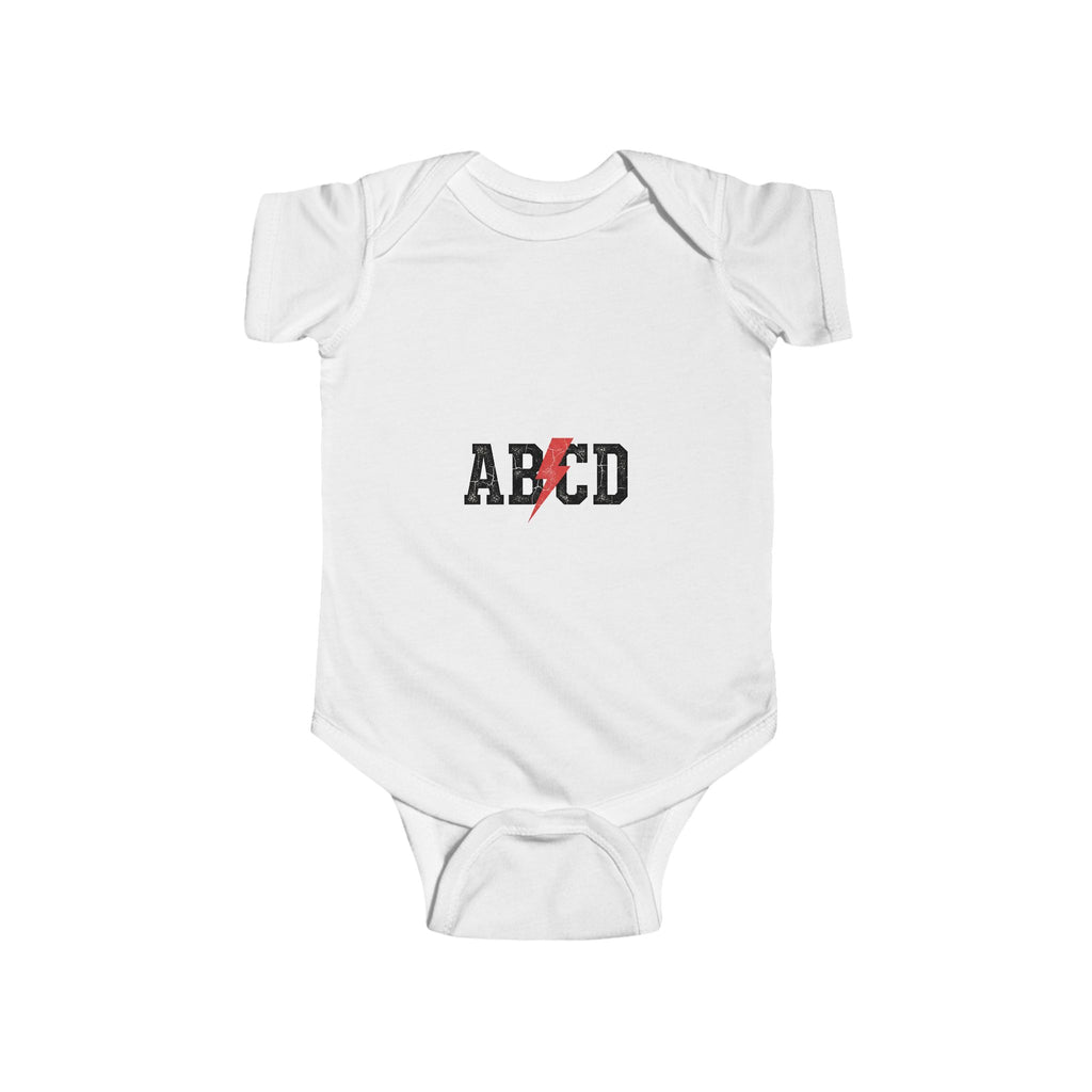 ABC Lightning Infant Bodysuit — Playful Alphabet Graphic Baby Onesie