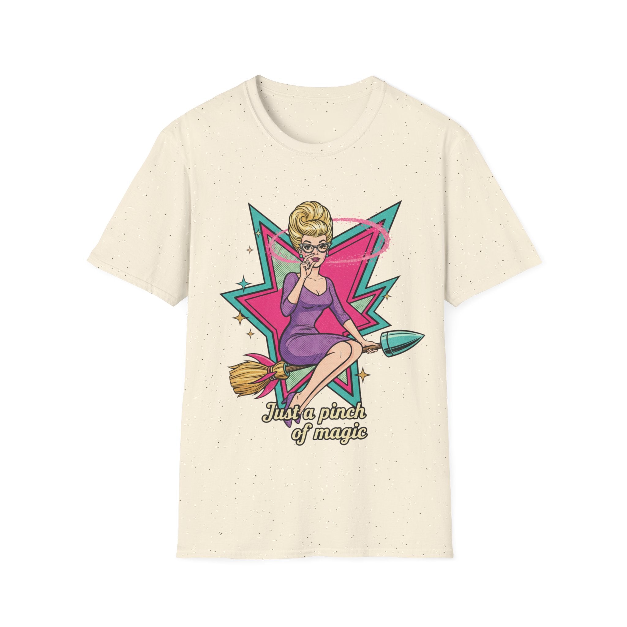 Just a Pinch of Magic T‑Shirt — Retro Witch Pinup Graphic Tee