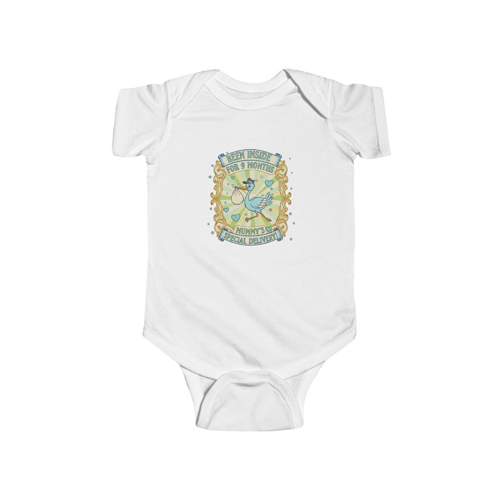 Infant Bodysuit "Been Inside for 9 Months" Boy