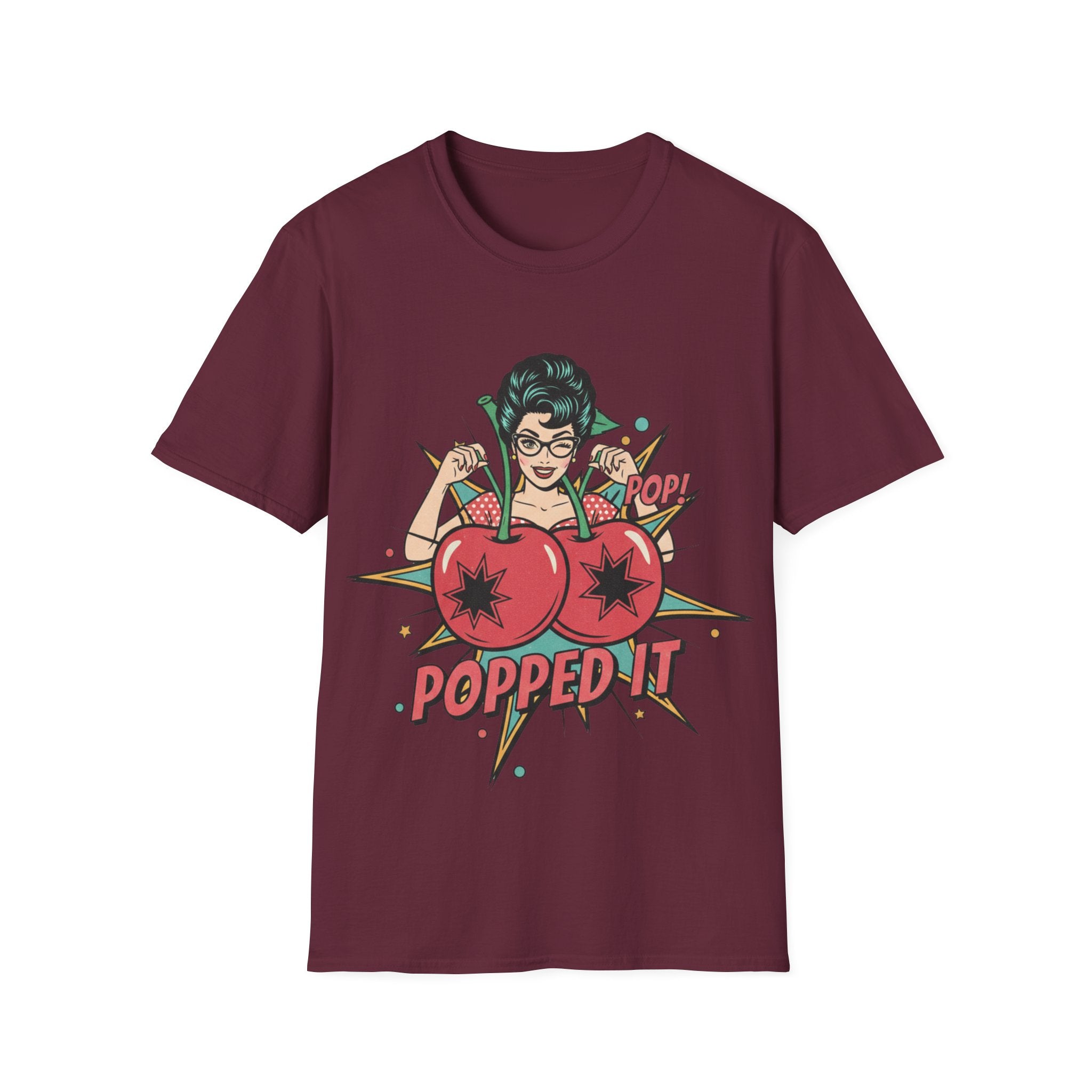 Popped It Graphic T-Shirt — Retro Pinup Cherry Pop Art Tee