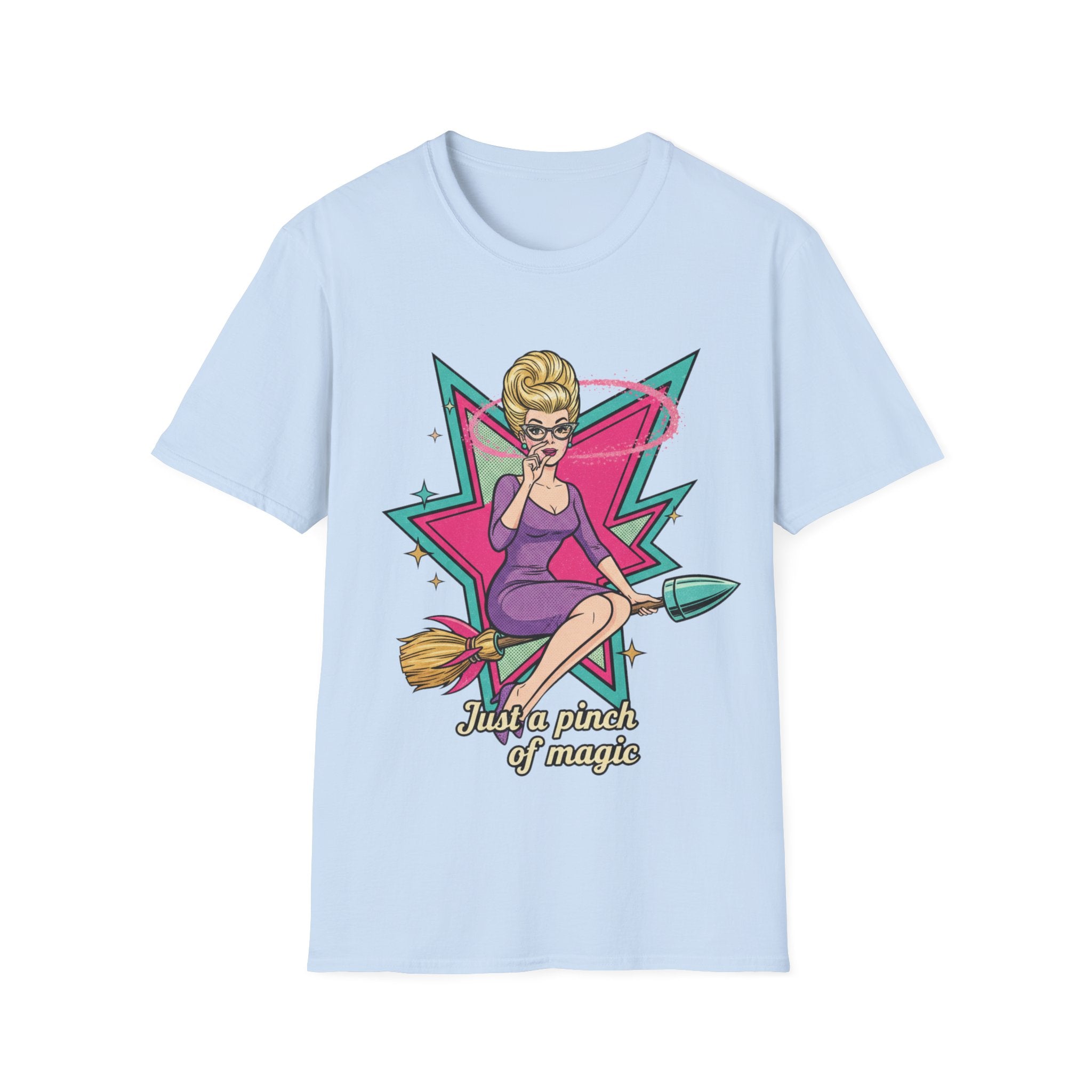 Just a Pinch of Magic T‑Shirt — Retro Witch Pinup Graphic Tee
