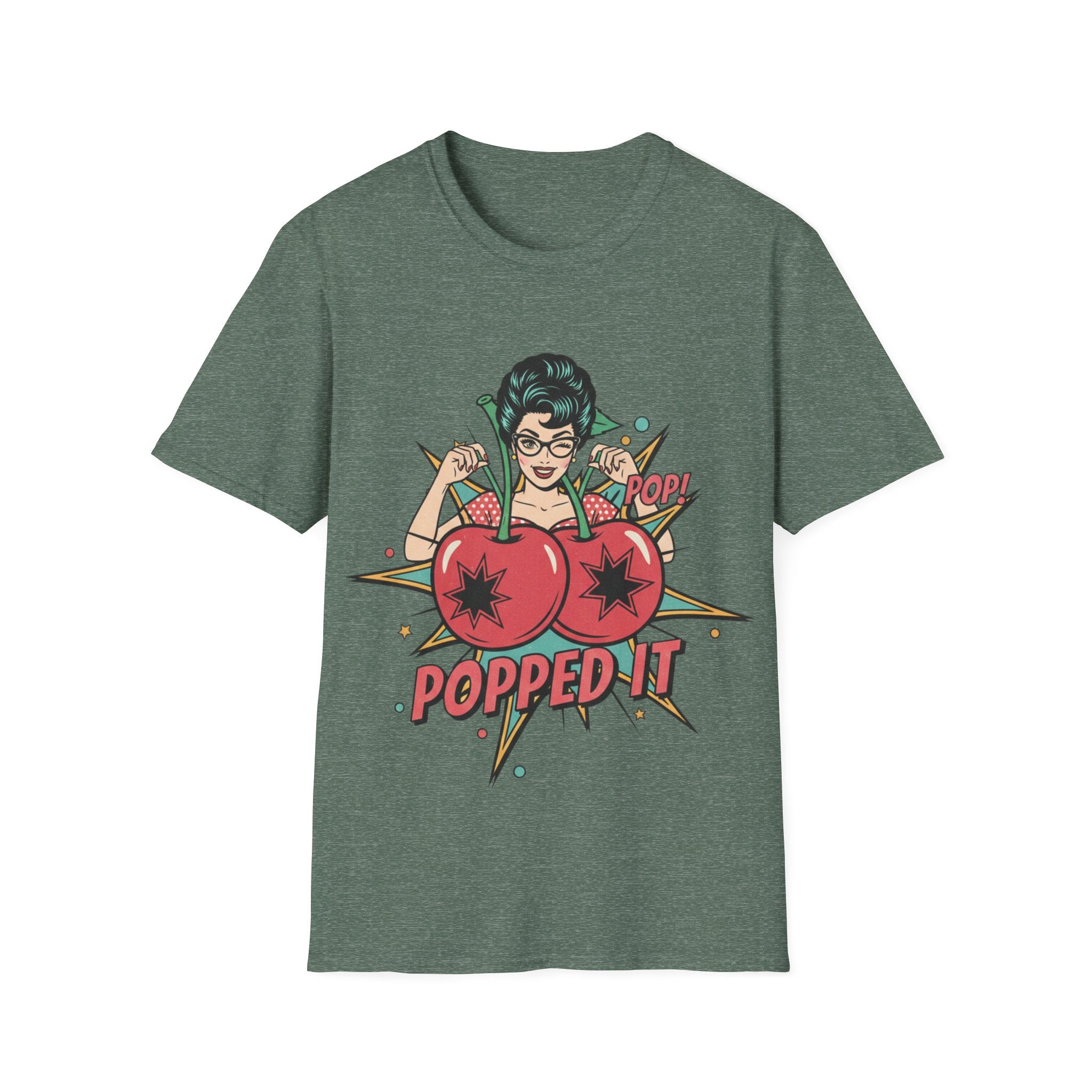 Popped It Graphic T-Shirt — Retro Pinup Cherry Pop Art Tee