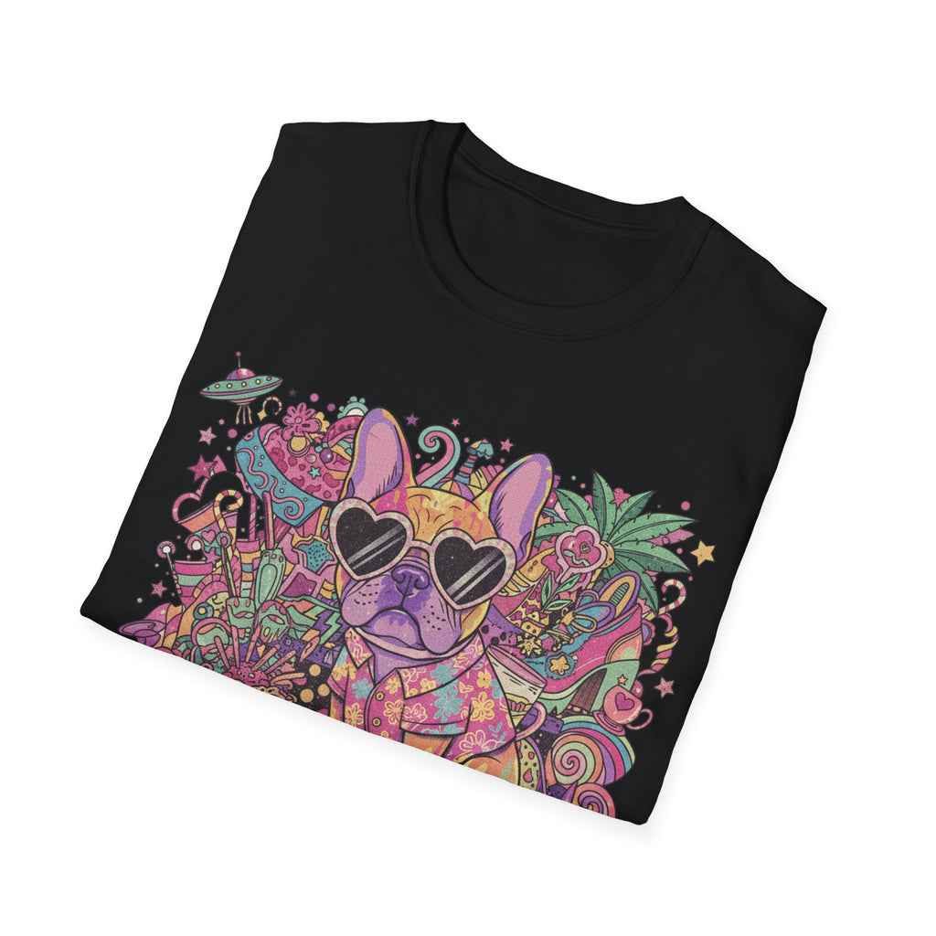 Chill As Fuck French Bulldog T-Shirt — Retro Psychedelic Pet Graphic Tee