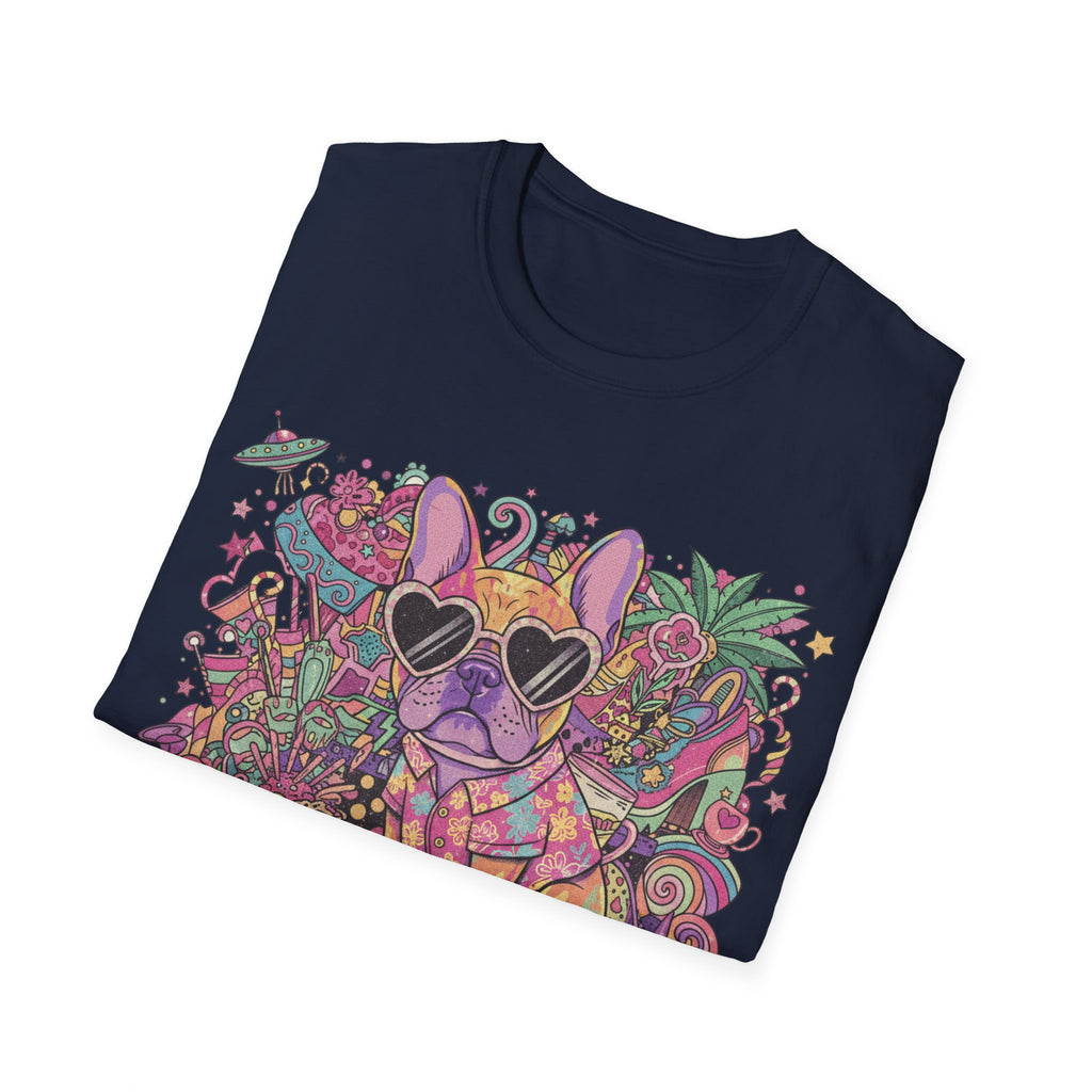 Chill As Fuck French Bulldog T-Shirt — Retro Psychedelic Pet Graphic Tee