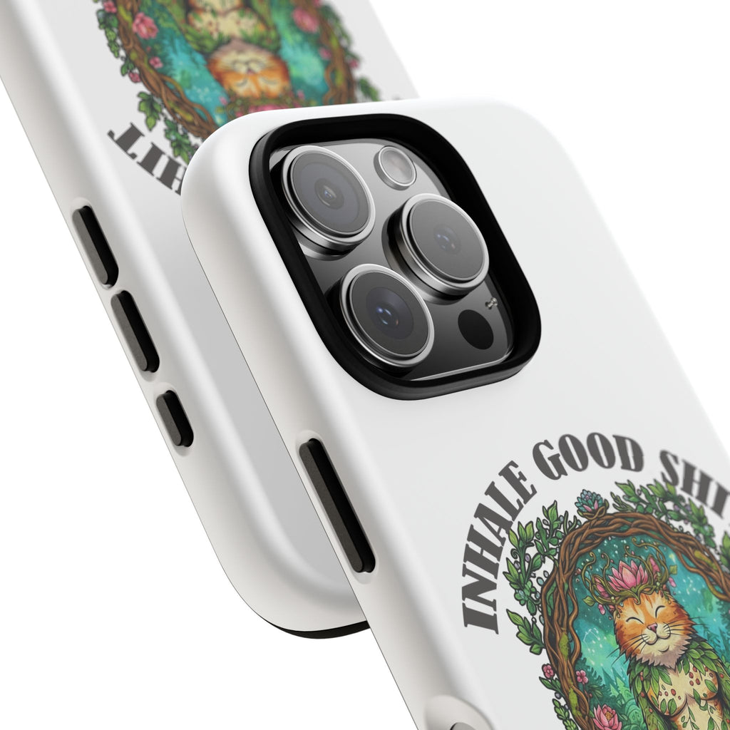 Phone Case - "Inhale Good Shit, Exhale Bullshit" Zen Cat Protective Case