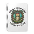 Meditating Cat A5 Spiral Notebook — "Inhale Good Shit, Exhale Bullshit" Journal