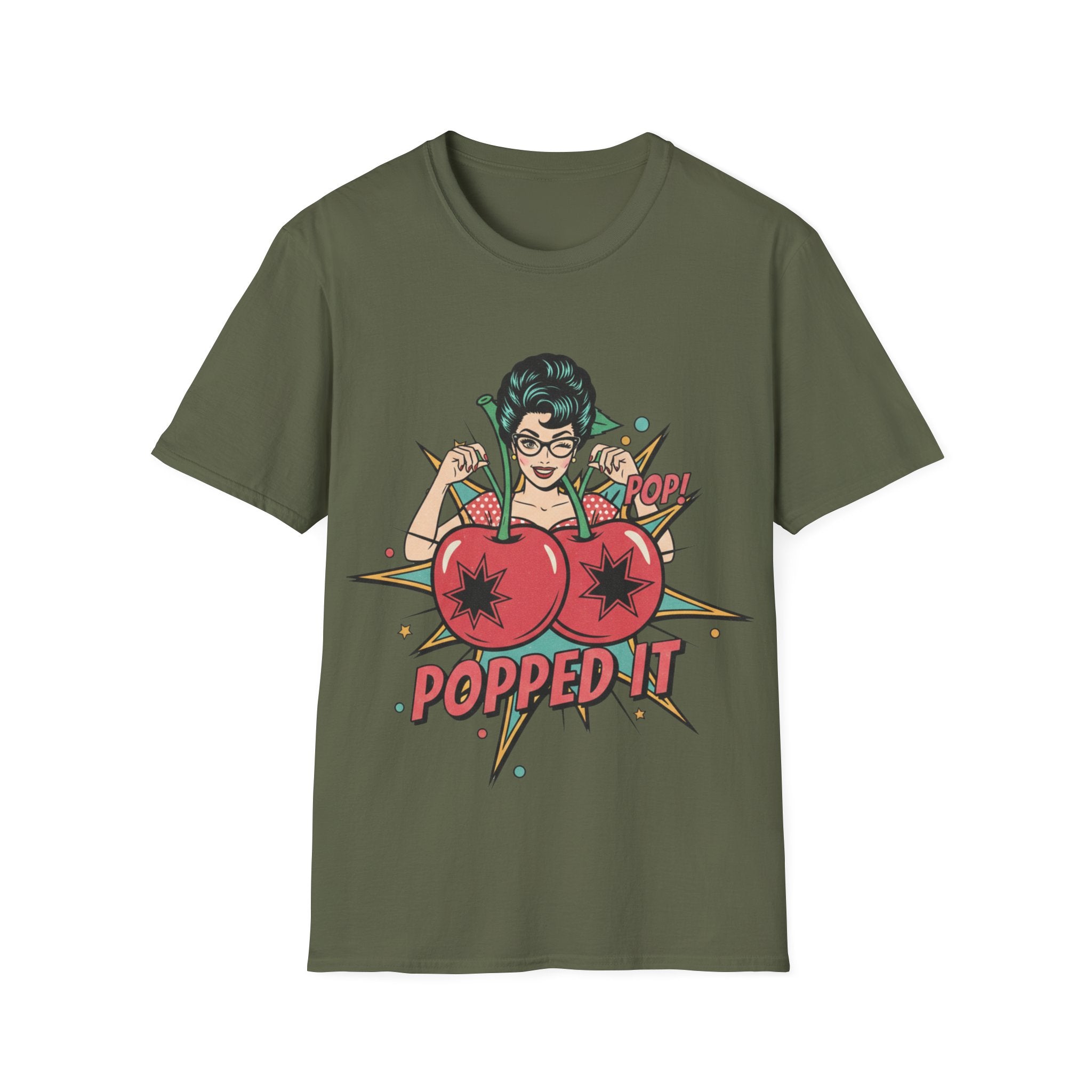 Popped It Graphic T-Shirt — Retro Pinup Cherry Pop Art Tee