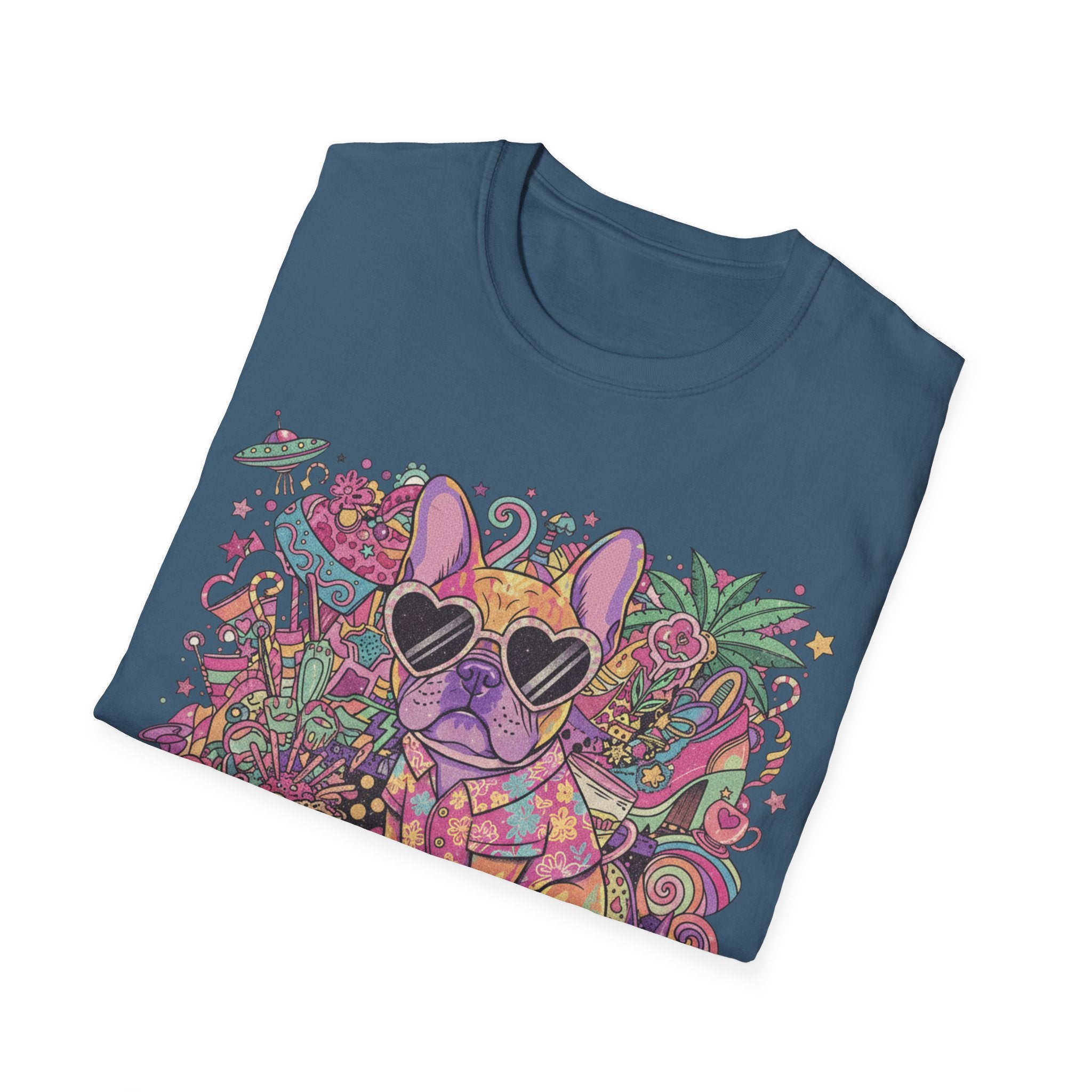 Chill As Fuck French Bulldog T-Shirt — Retro Psychedelic Pet Graphic Tee