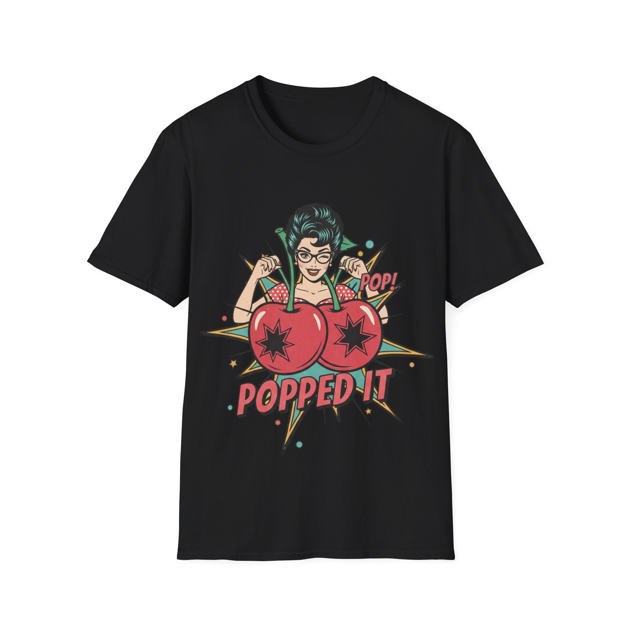 Popped It Graphic T-Shirt — Retro Pinup Cherry Pop Art Tee