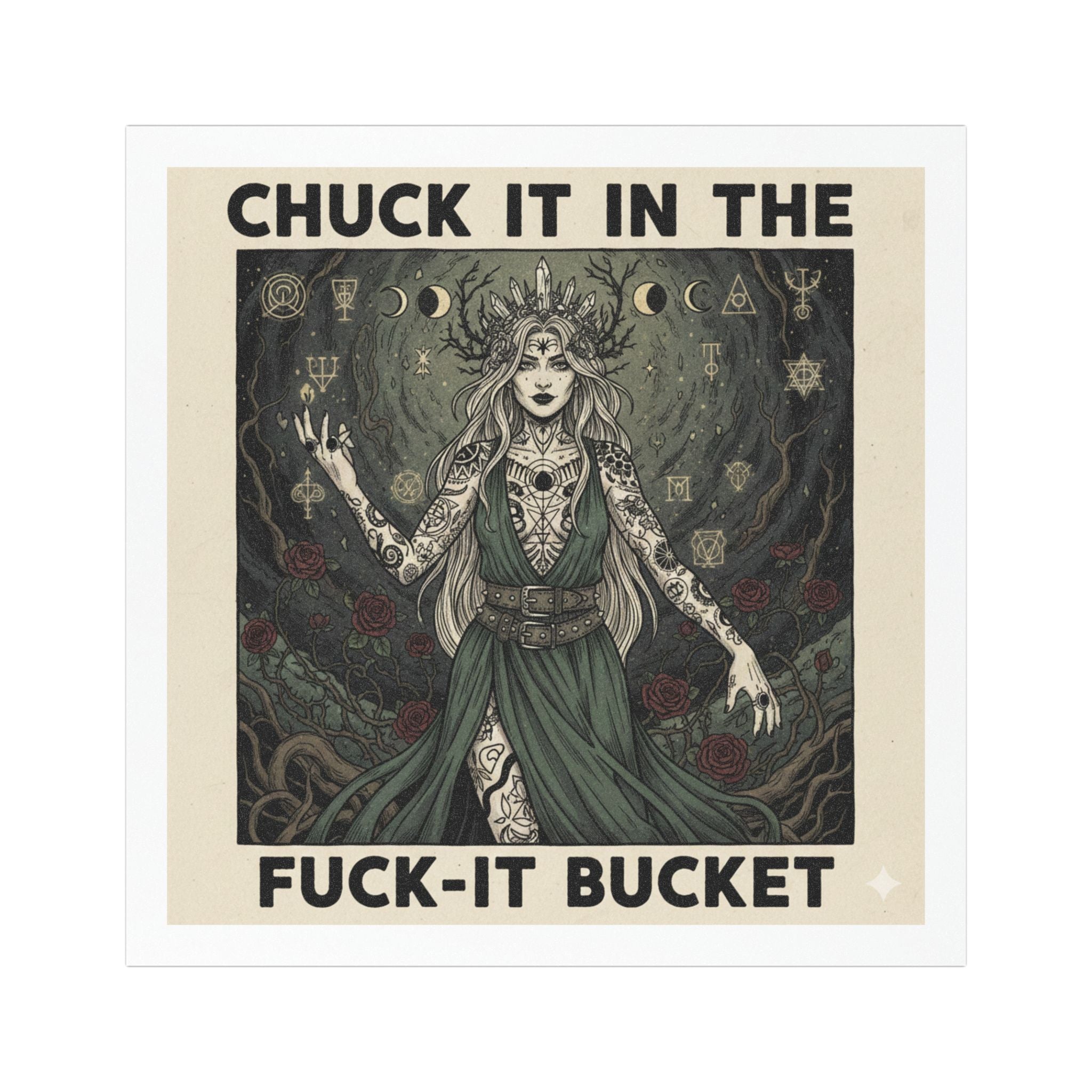 Occult Goddess Car Magnet — "Chuck It in the Fuck-It Bucket"