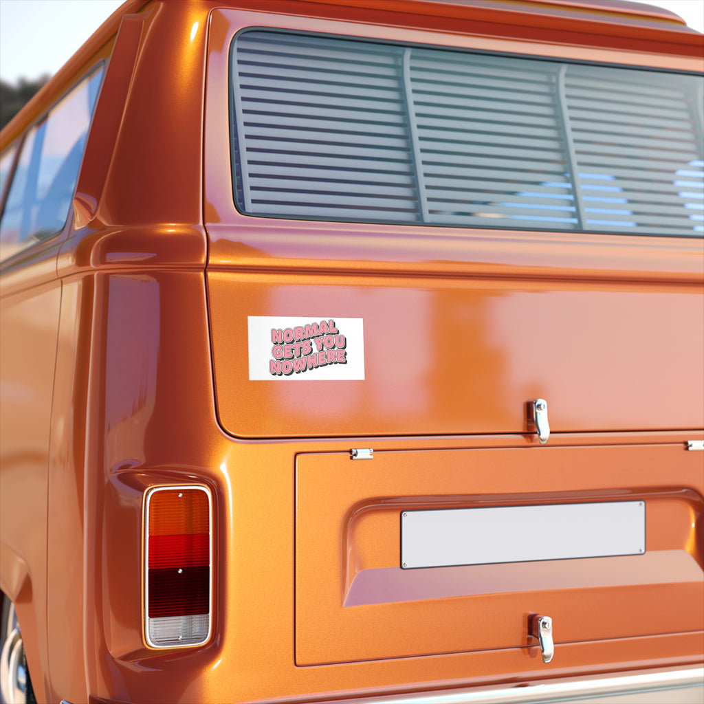 Bumper Sticker — "Normal Gets You Nowhere" Retro Pink Motivational Sticker