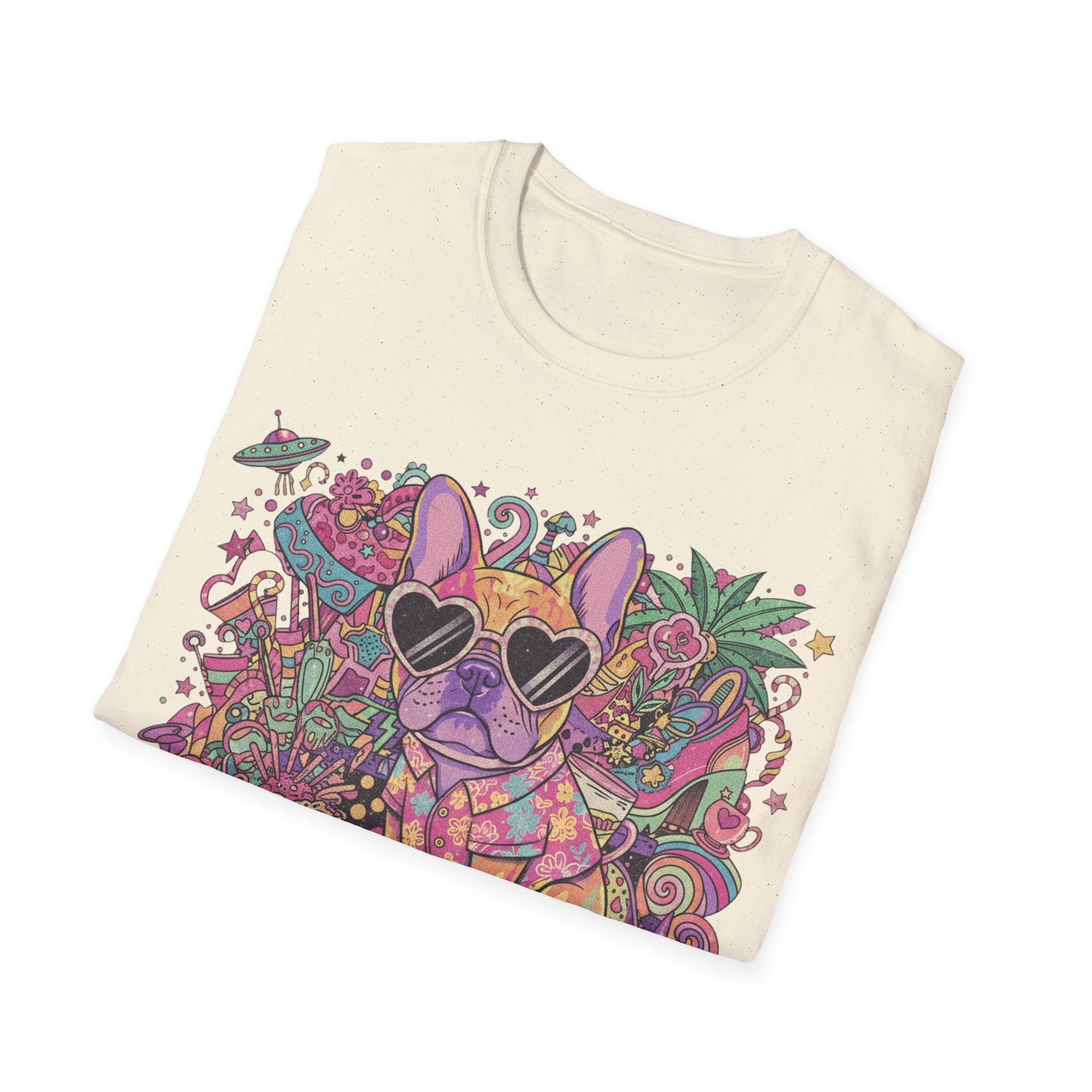 Chill As Fuck French Bulldog T-Shirt — Retro Psychedelic Pet Graphic Tee