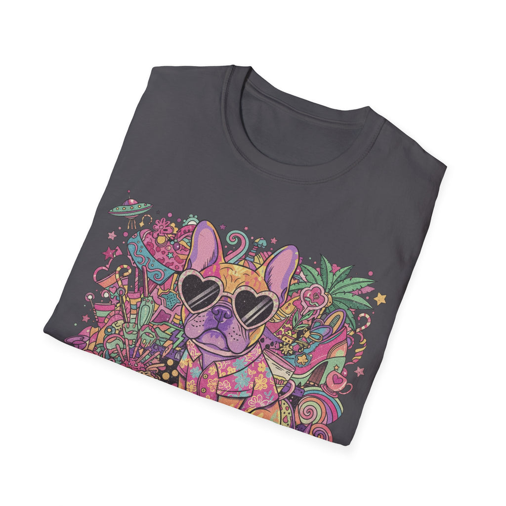 Chill As Fuck French Bulldog T-Shirt — Retro Psychedelic Pet Graphic Tee