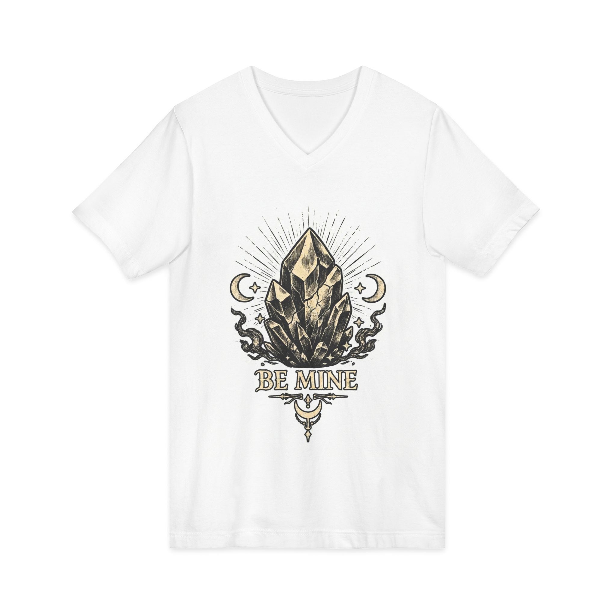 Be Mine Crystal Tee — Gothic Moonstone V-Neck Shirt