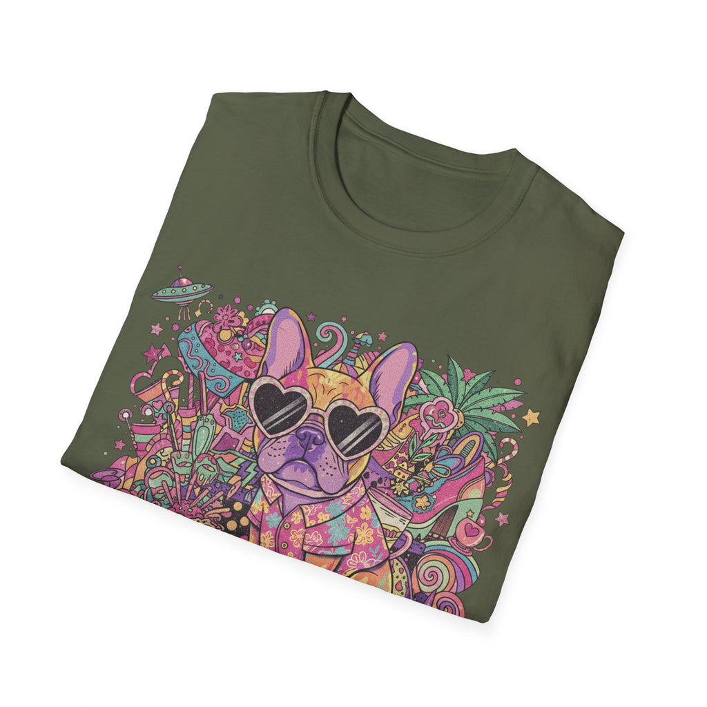 Chill As Fuck French Bulldog T-Shirt — Retro Psychedelic Pet Graphic Tee
