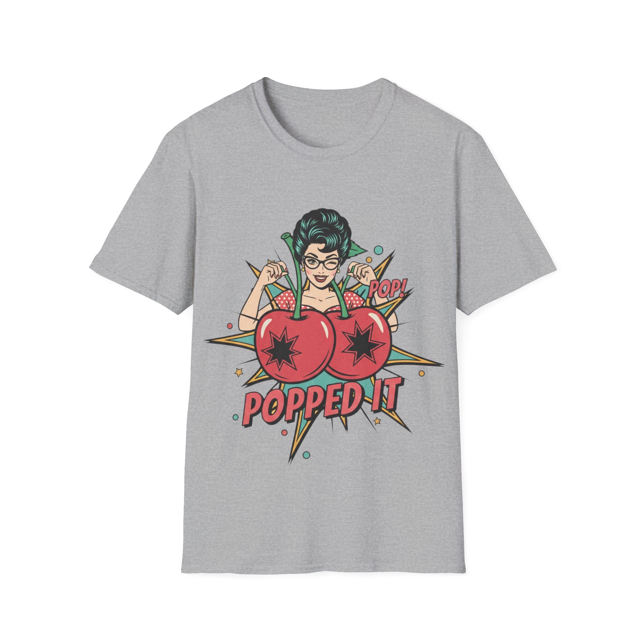 Popped It Graphic T-Shirt — Retro Pinup Cherry Pop Art Tee