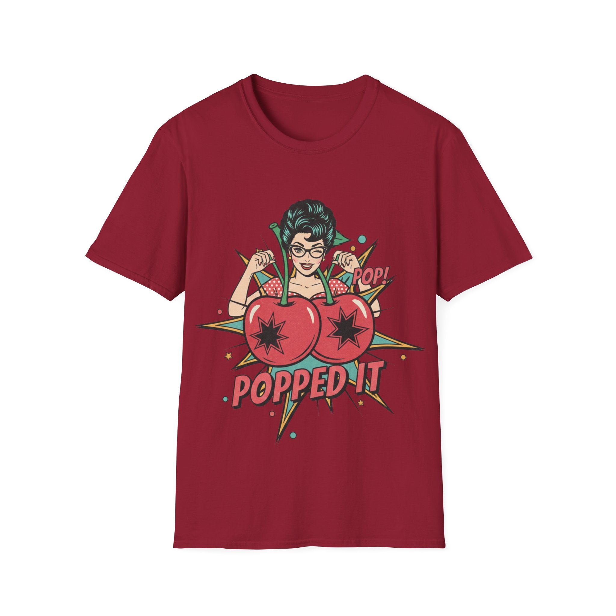 Popped It Graphic T-Shirt — Retro Pinup Cherry Pop Art Tee