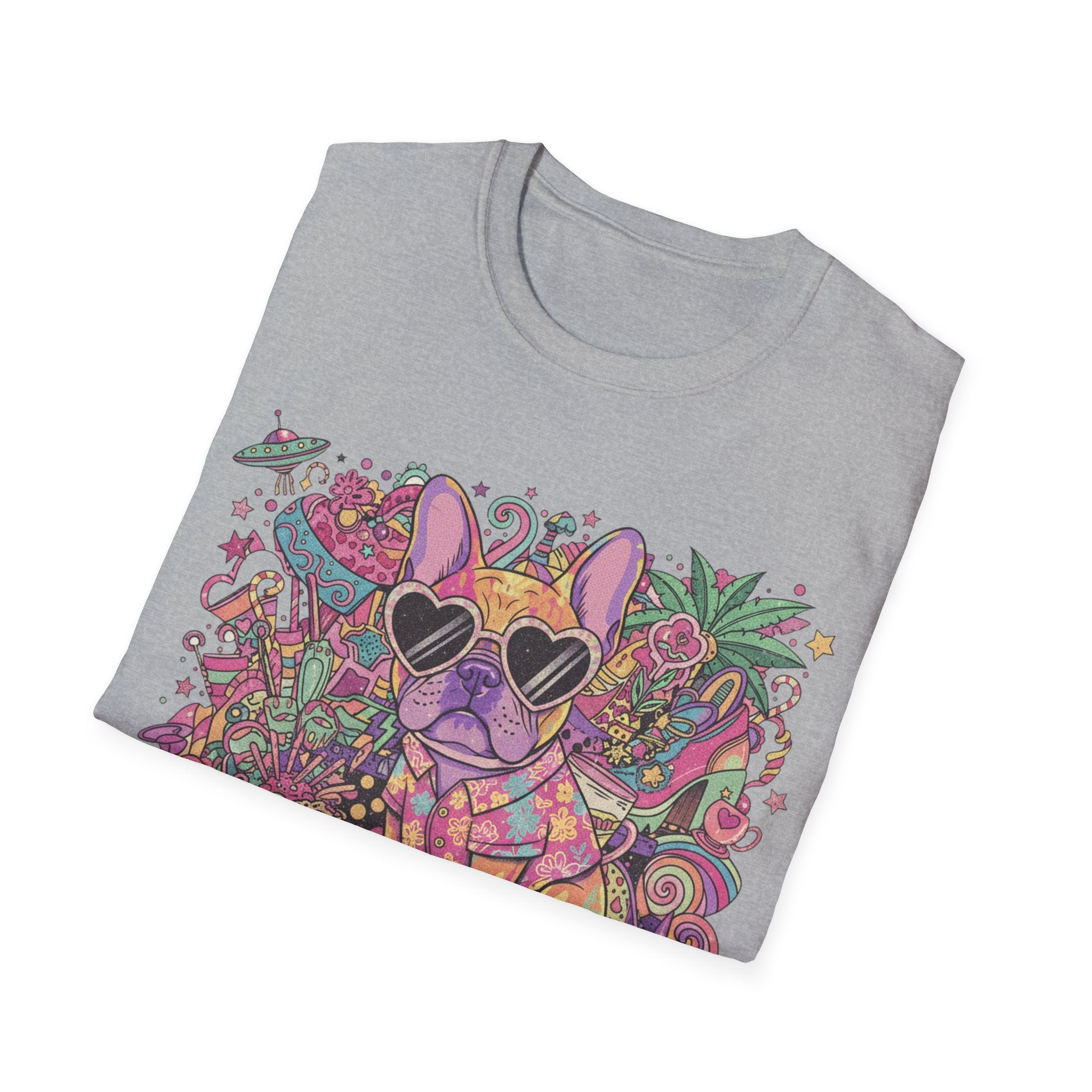 Chill As Fuck French Bulldog T-Shirt — Retro Psychedelic Pet Graphic Tee