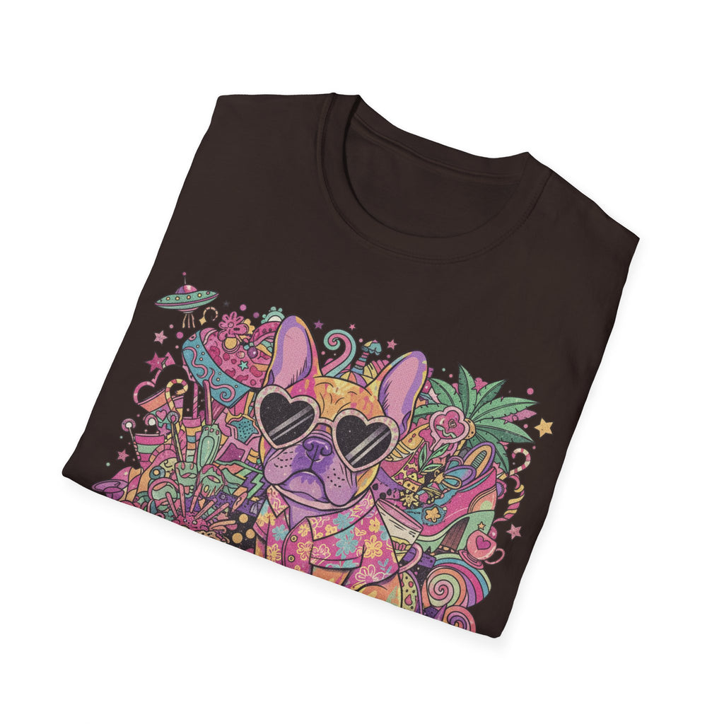 Chill As Fuck French Bulldog T-Shirt — Retro Psychedelic Pet Graphic Tee