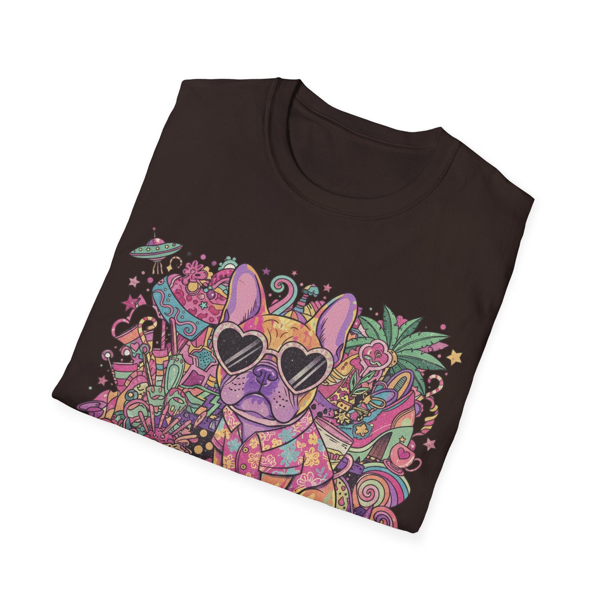 Chill As Fuck French Bulldog T-Shirt — Retro Psychedelic Pet Graphic Tee